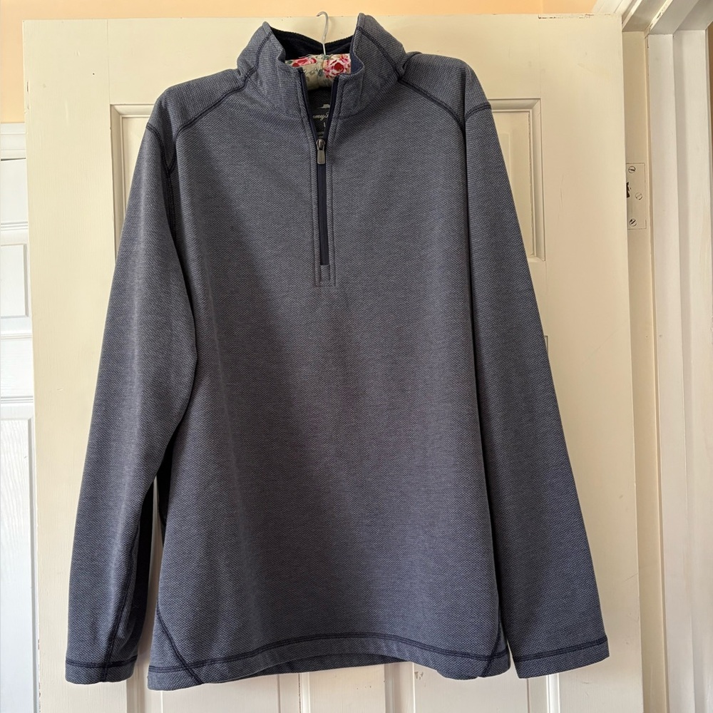 Tommy Bahama slate blue Textured Quarter-Zip Pullover